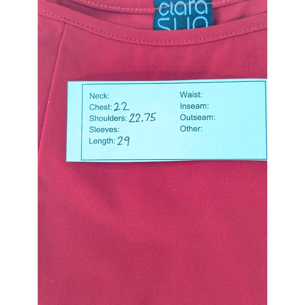 Clara Sun Woo Women's Red Dolman Sleeve Top Made in USA Size L - Picture 7 of 7